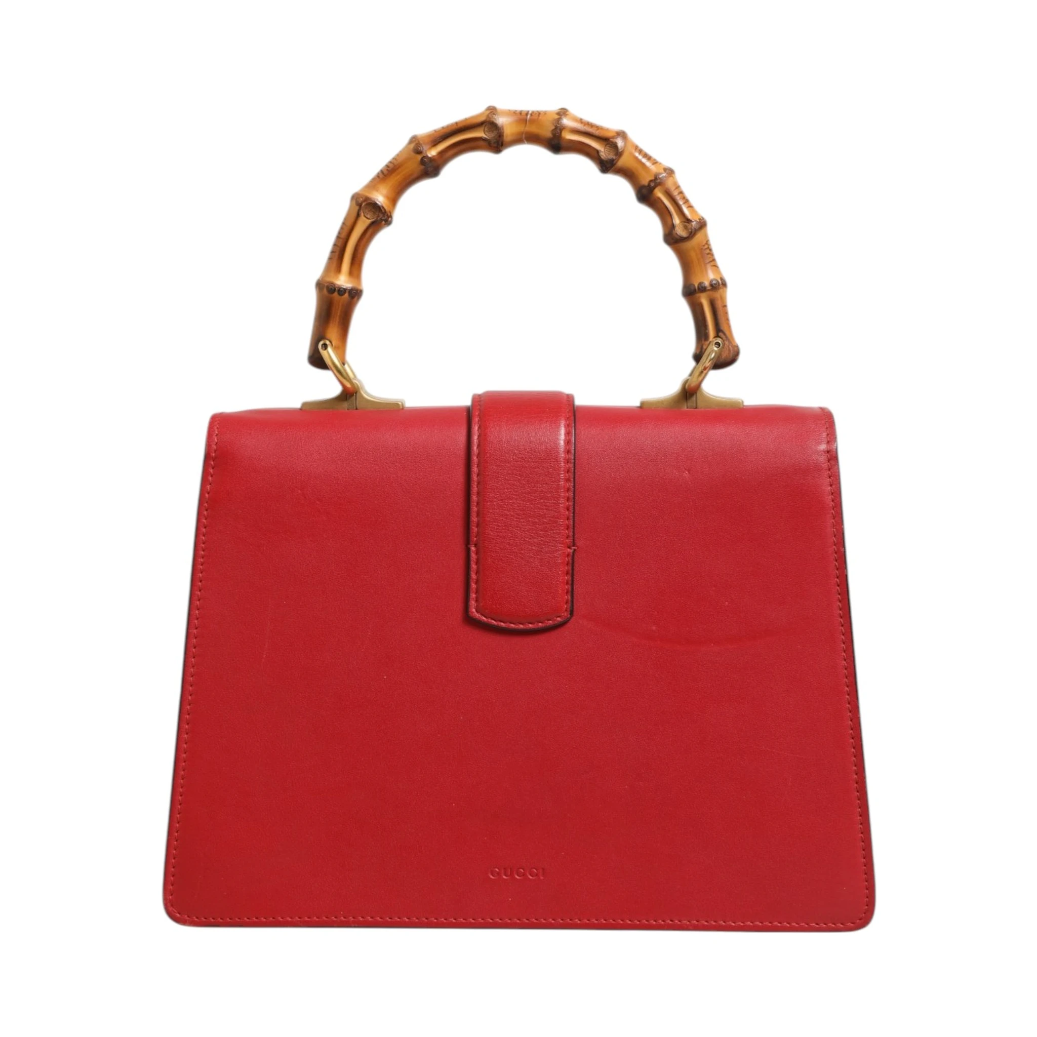 Dionysus Bamboo Medium Top Handle Bag White Blue Red