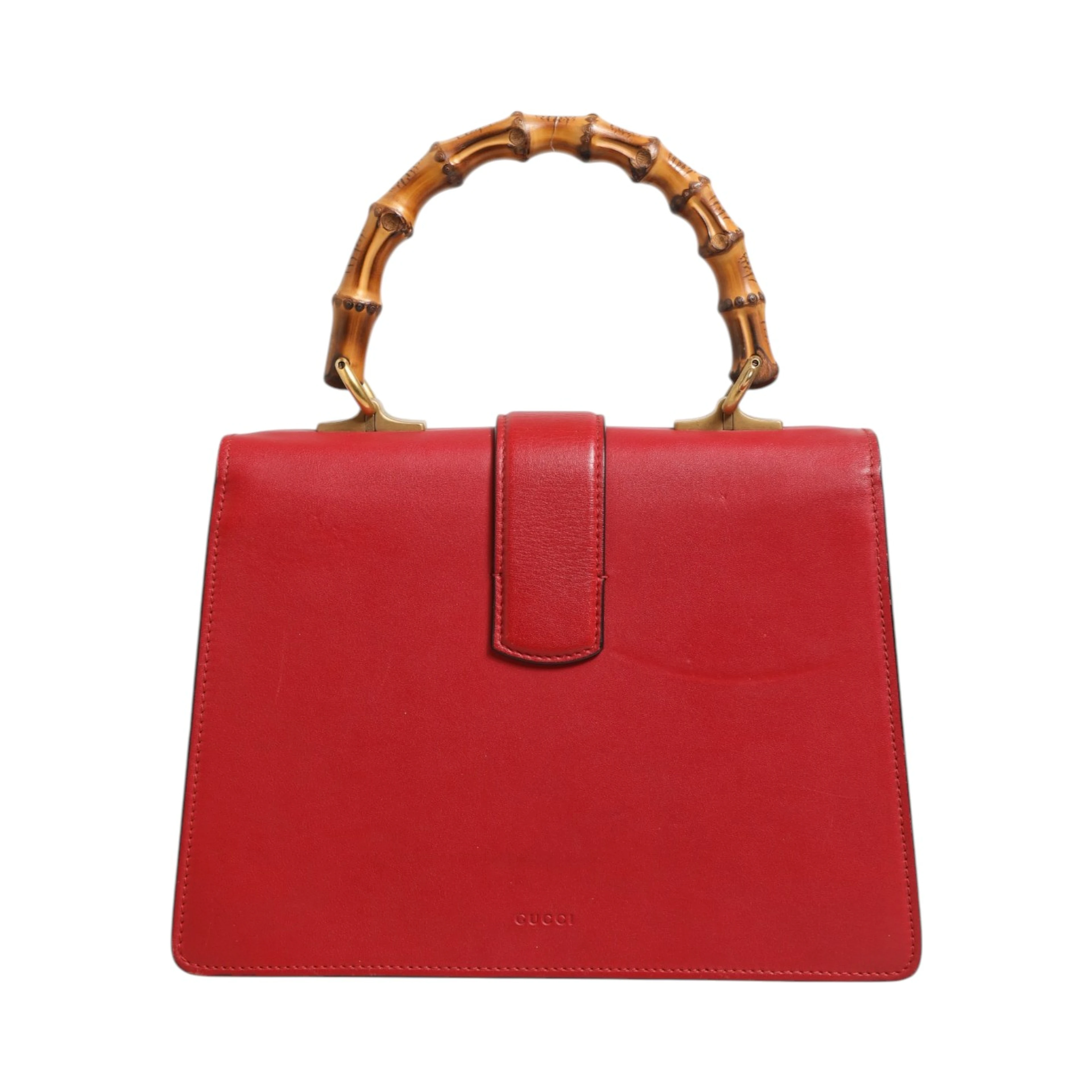Dionysus Bamboo Medium Top Handle Bag White Blue Red