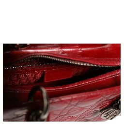 Cherry Red Patent Leather Cannage Quilting Small Lady Dior Bag