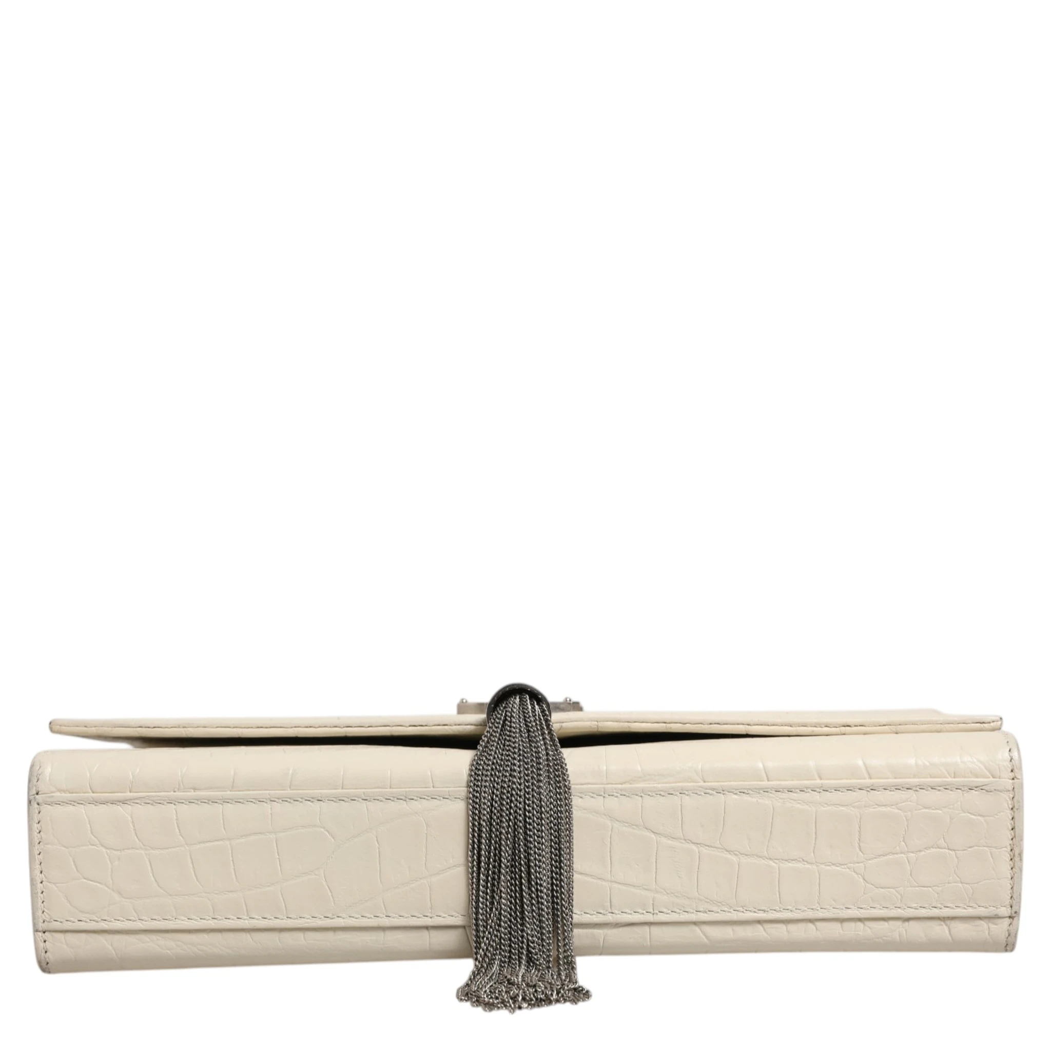 Kate Tassel Small Croc-Embossed Leather