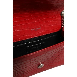 Kate Tassel Chain Bag in Red Crocodile Embossed Leather