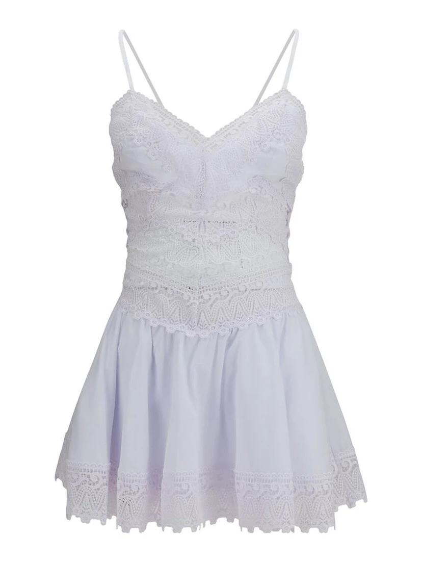 White Cotton Casual Dress