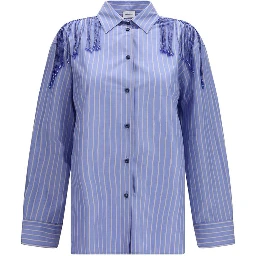 Blue Cotton Dress Shirt