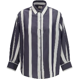 Blue Viscose Pattern Shirt