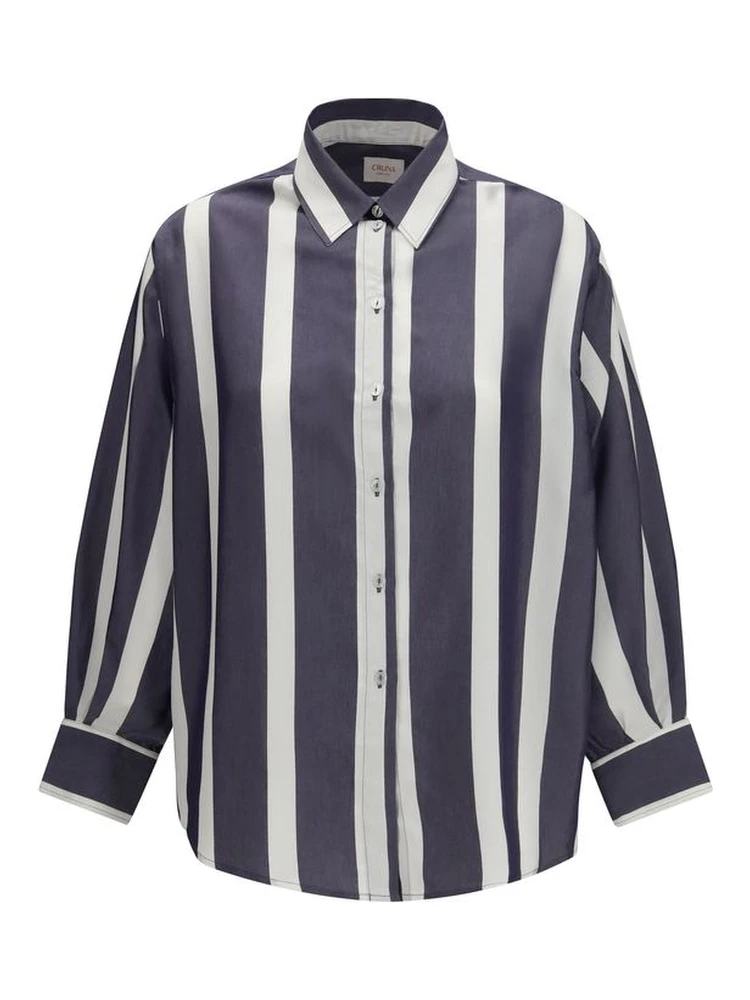 Blue Viscose Pattern Shirt