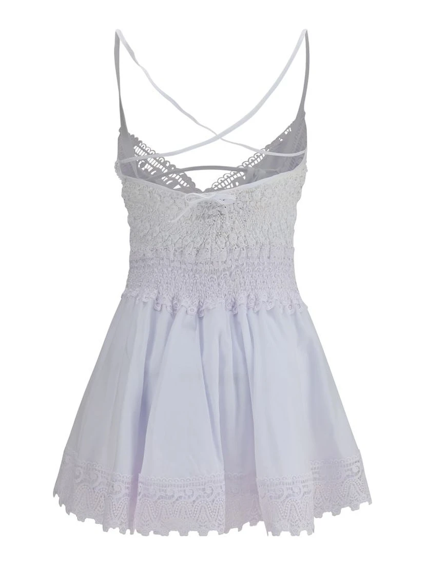 White Cotton Casual Dress