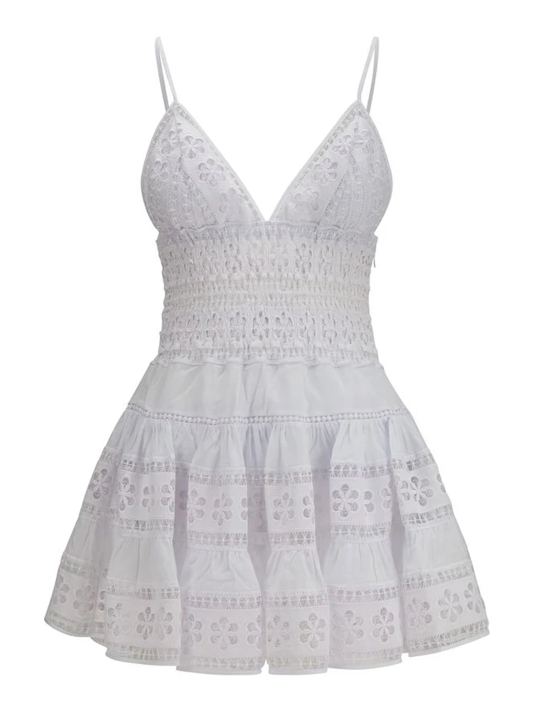 White Cotton Casual Dress