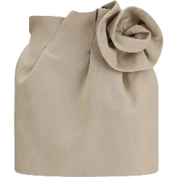 Beige Linen Mini Skirt