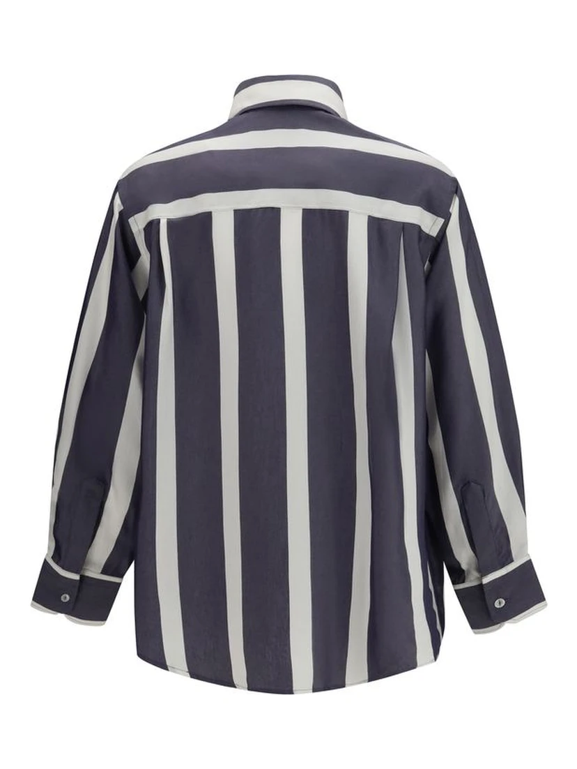 Blue Viscose Pattern Shirt