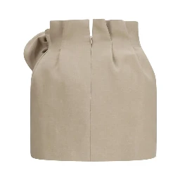 Beige Linen Mini Skirt