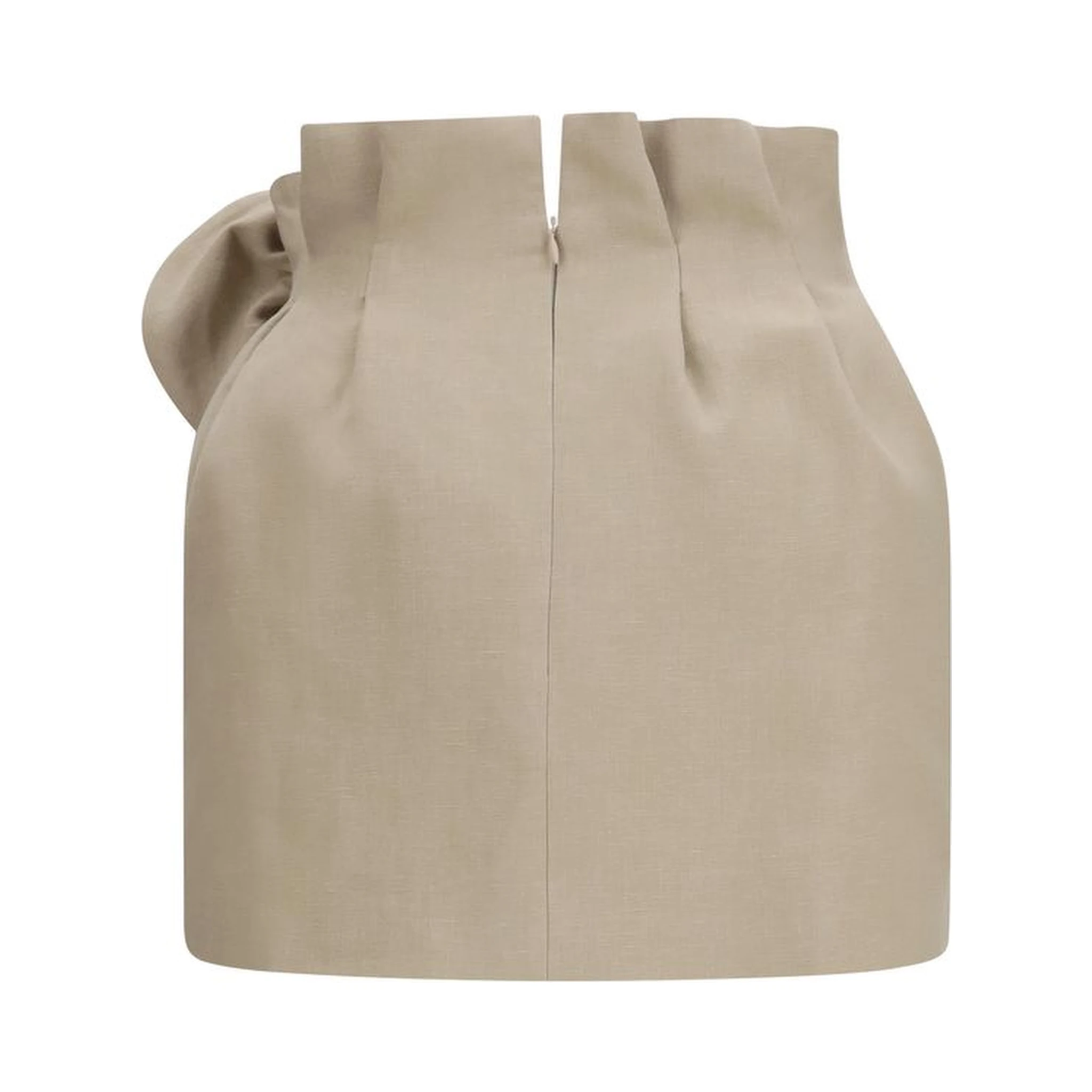 Beige Linen Mini Skirt
