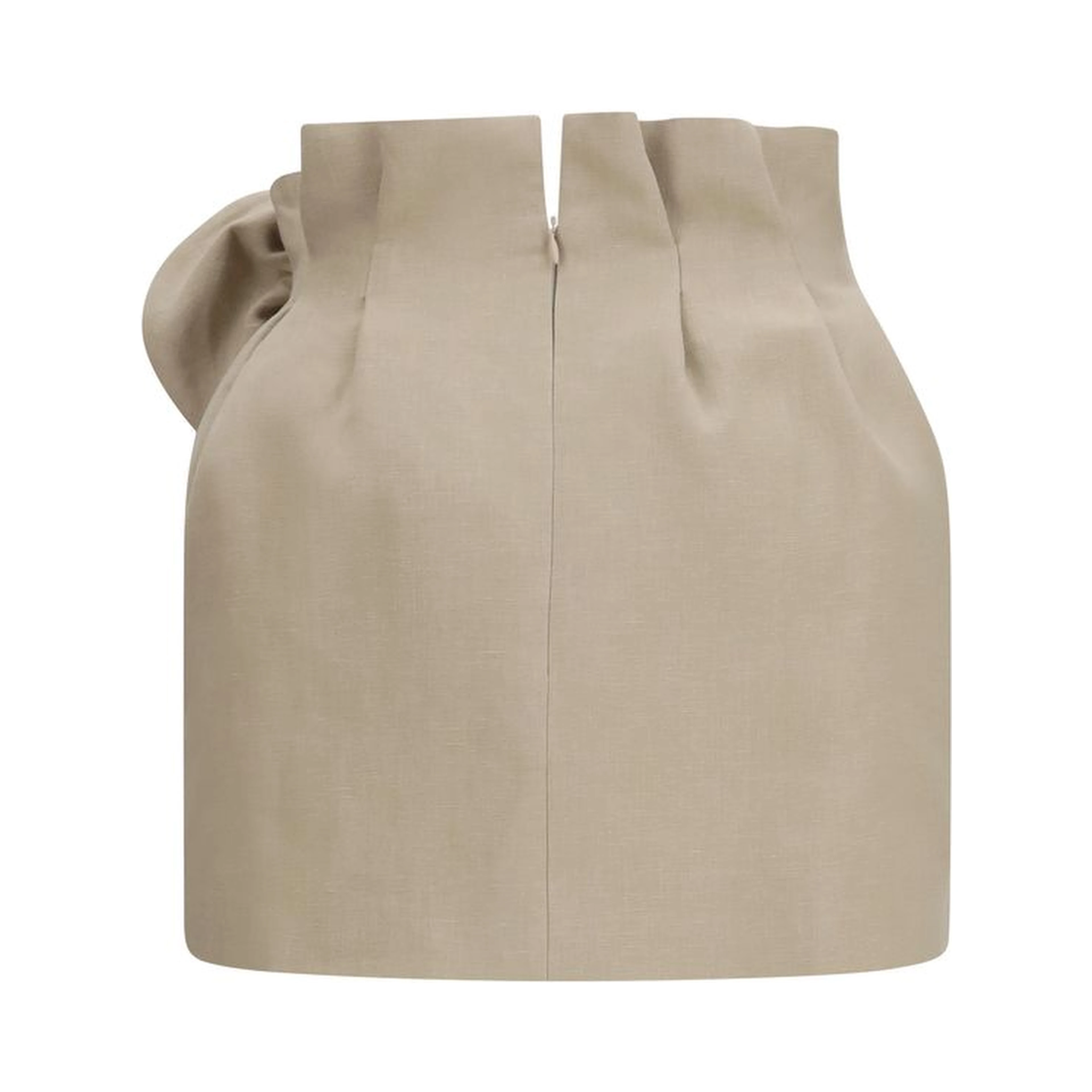 Beige Linen Mini Skirt