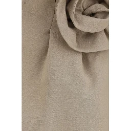 Beige Linen Mini Skirt