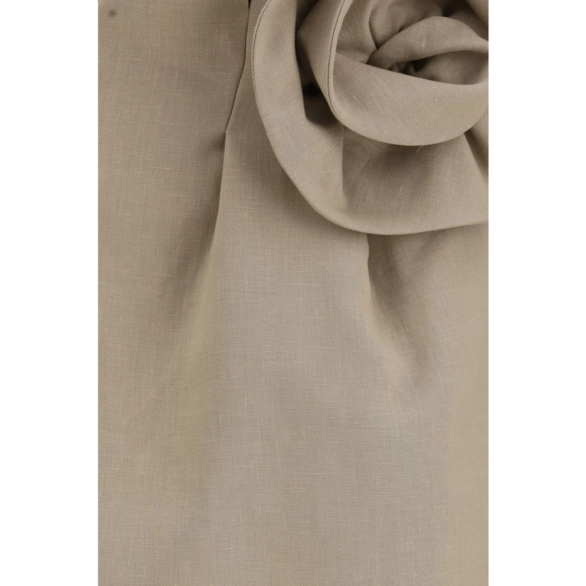 Beige Linen Mini Skirt