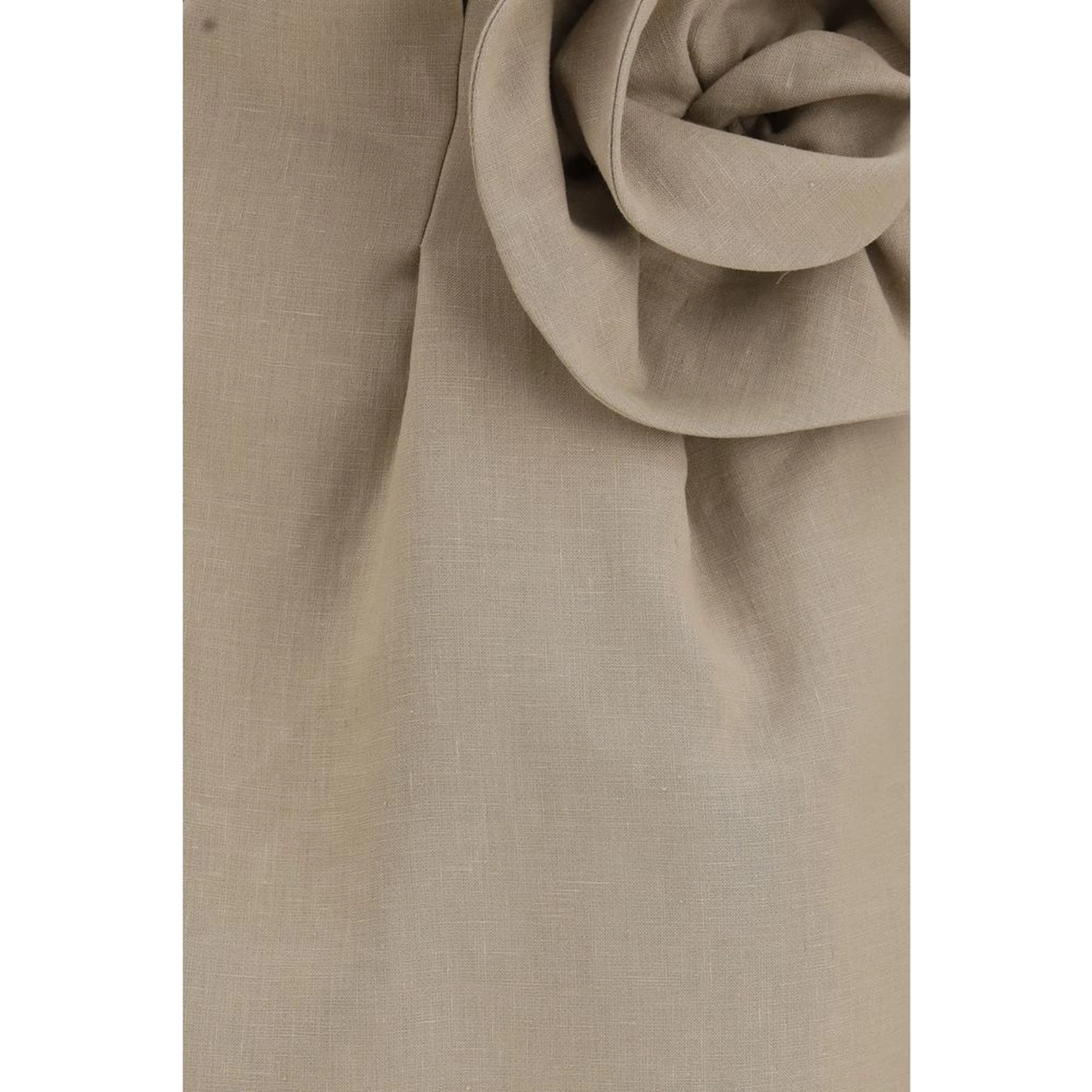 Beige Linen Mini Skirt