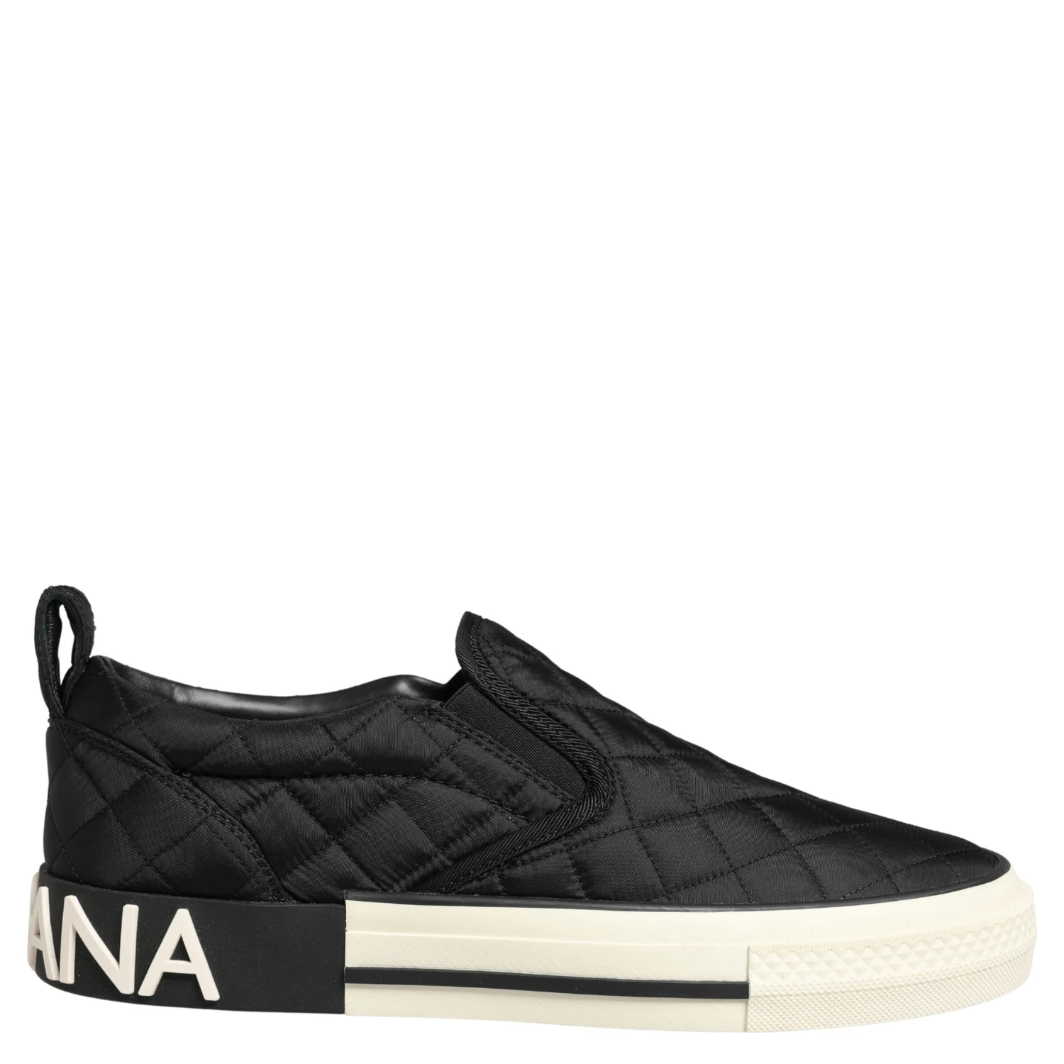 Black Quilted Slip On Low Top Sneakers Shoes