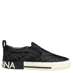Black Quilted Slip On Low Top Sneakers Shoes