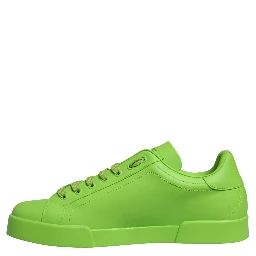 Green Leather Portofino Low Top Sneakers Shoes