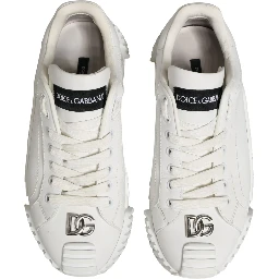 White NS1 Lace Up Low Top Sneakers Shoes