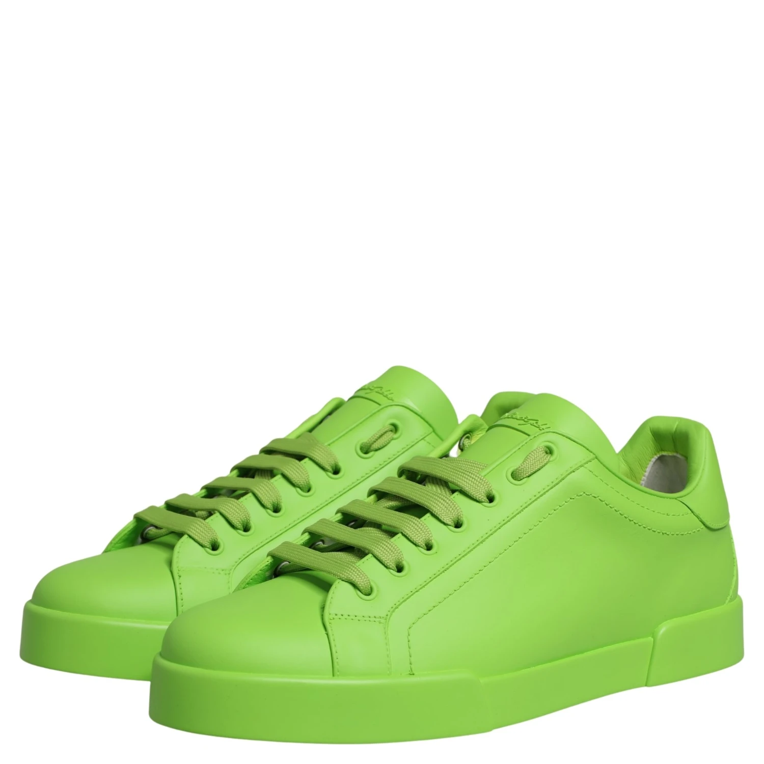 Green Leather Portofino Low Top Sneakers Shoes