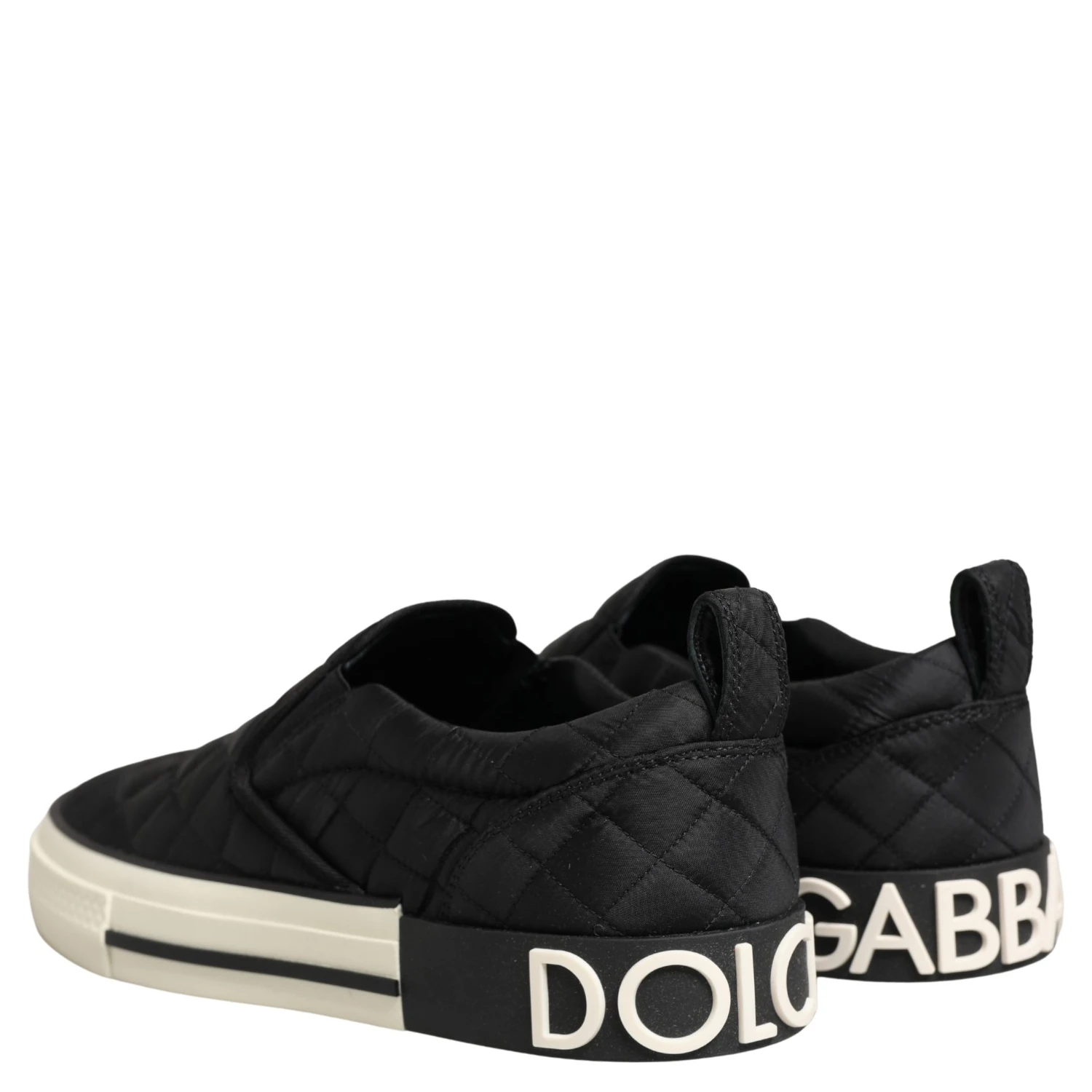 Black Quilted Slip On Low Top Sneakers Shoes