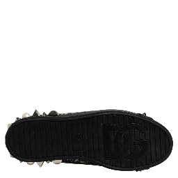 Black Portofino Graffiti Stud Sneakers Shoes
