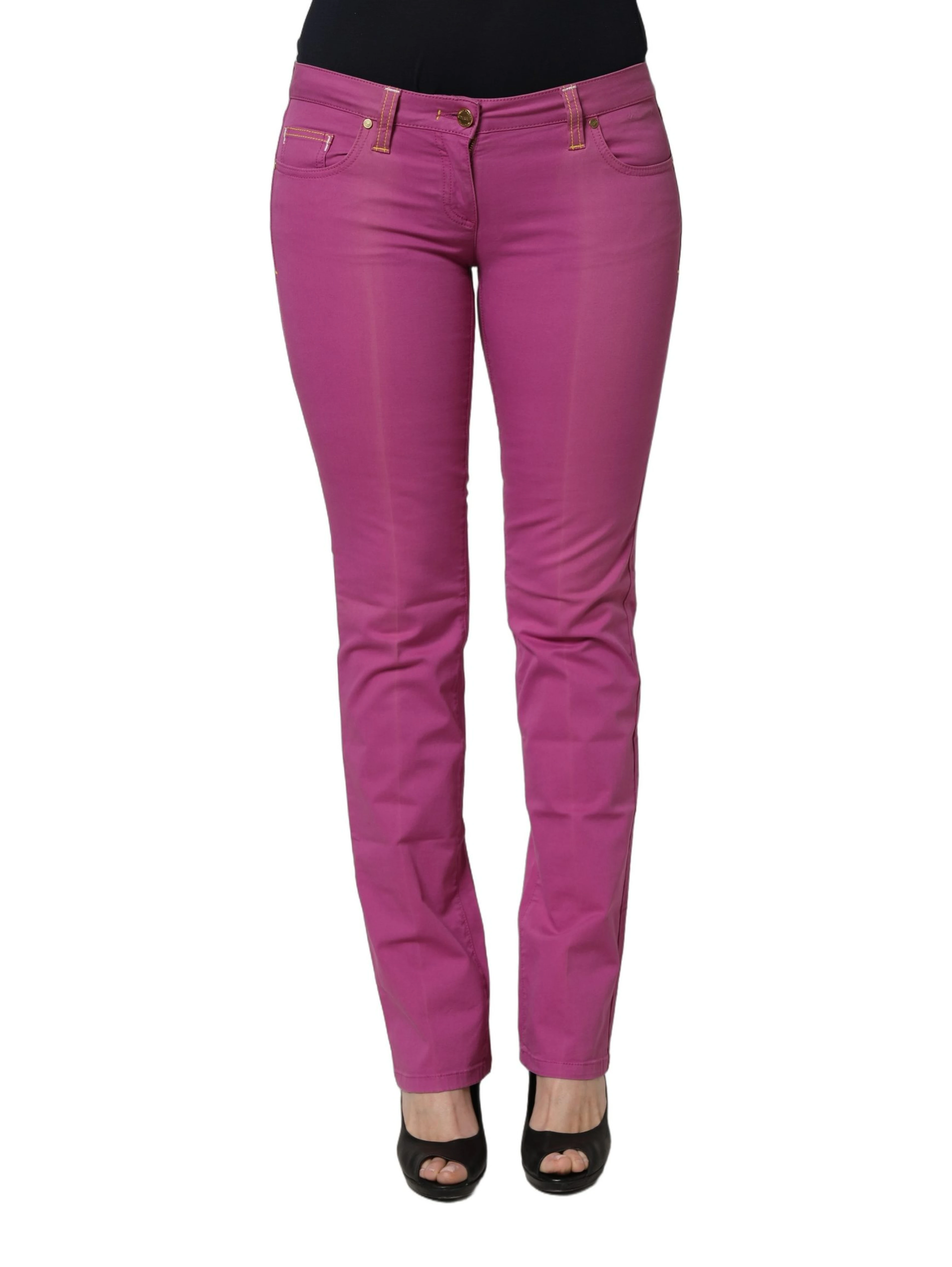 Purple Cotton Slim Fit Denim Trouser Jeans