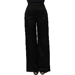Black HighWaist WideLeg Women Trouser Pants