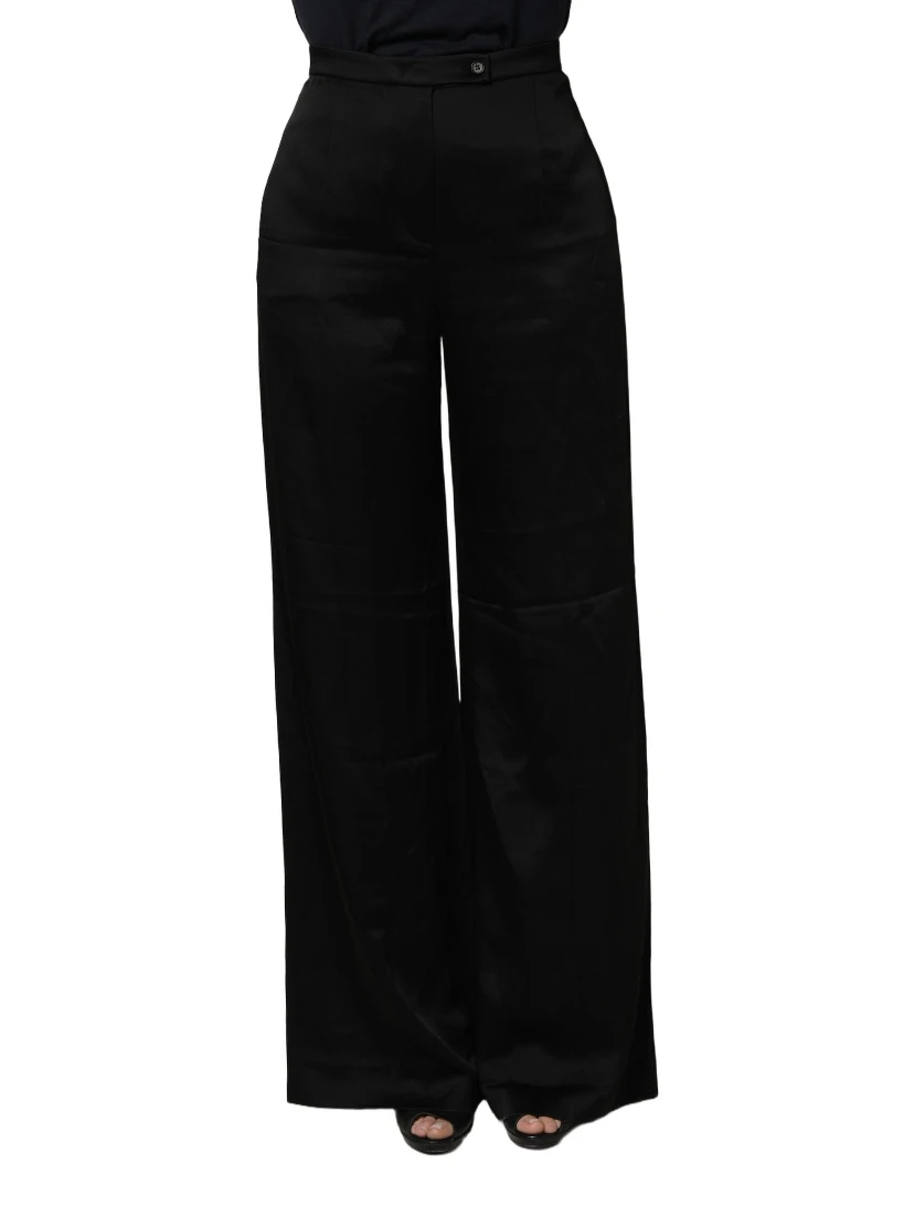 Black HighWaist WideLeg Women Trouser Pants