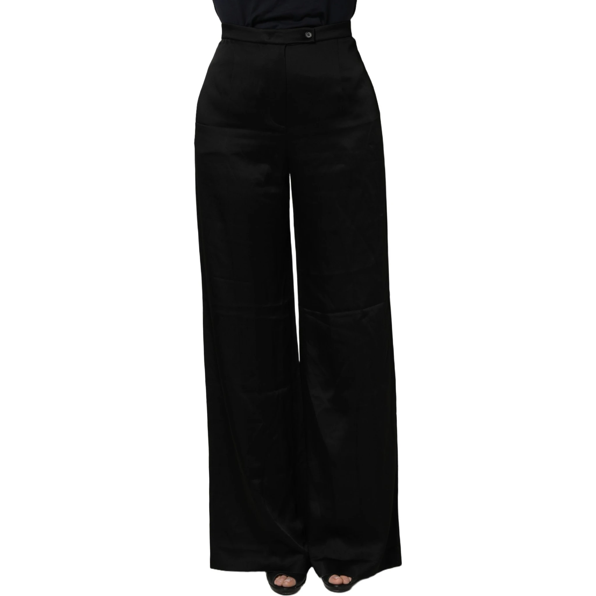 Black HighWaist WideLeg Women Trouser Pants