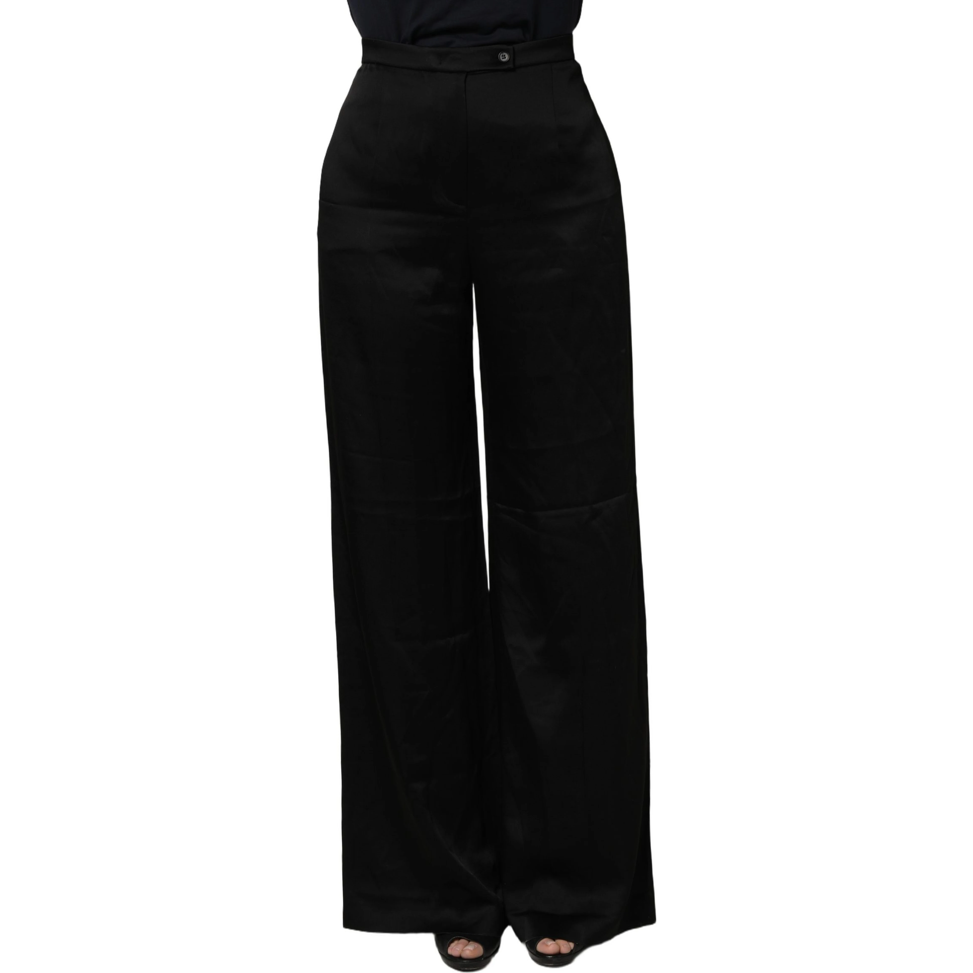 Black HighWaist WideLeg Women Trouser Pants