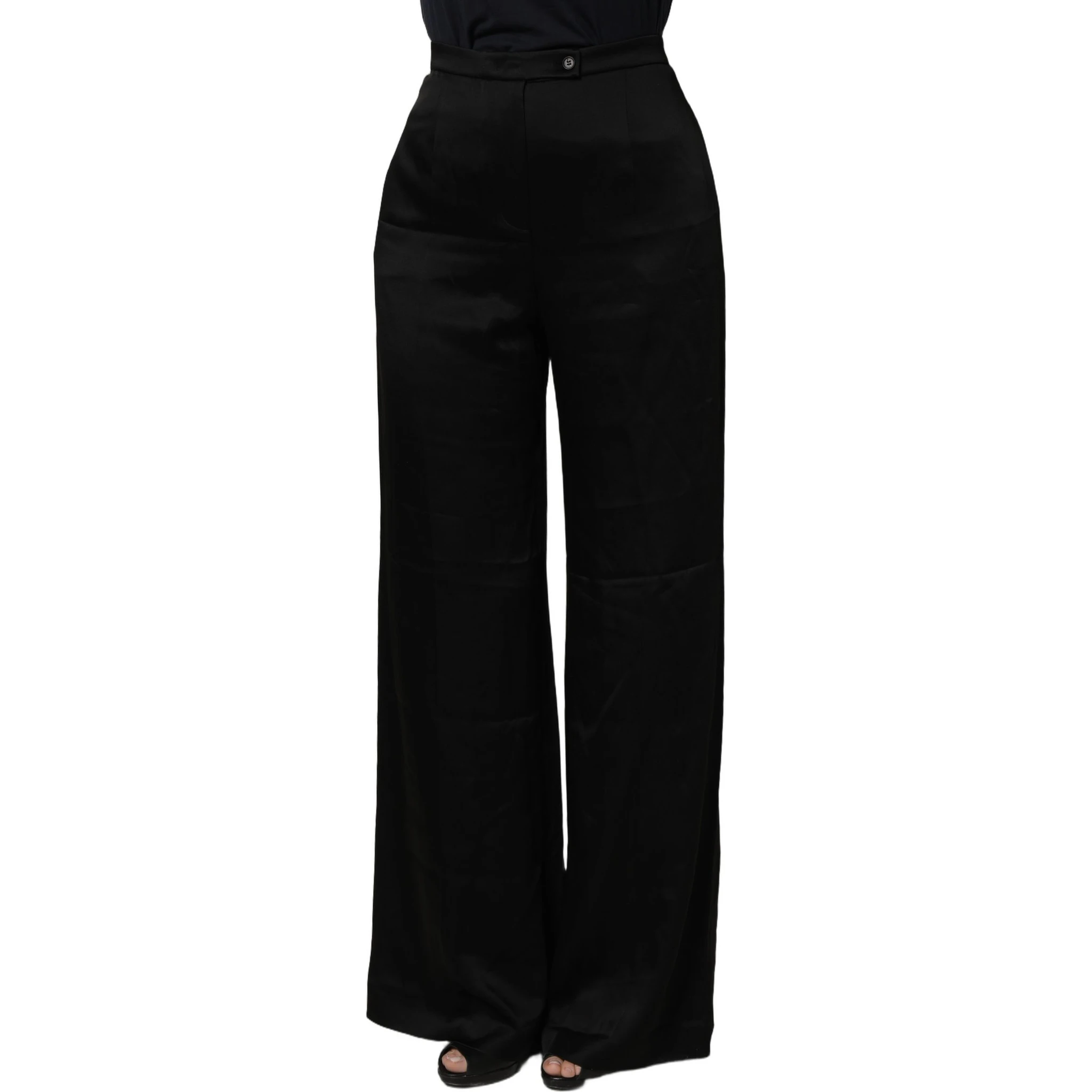 Black HighWaist WideLeg Women Trouser Pants