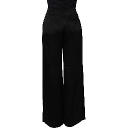 Black HighWaist WideLeg Women Trouser Pants
