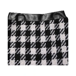 Black White Tweed Houndstooth Mini Skirt