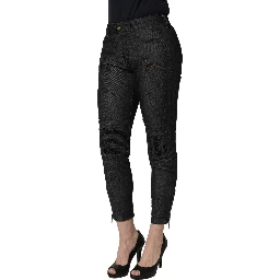 Black Cotton Mid Waist Skinny Denim Jeans