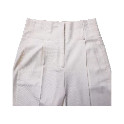 White Skinny High Waist Chino Cropped Trouser Pants