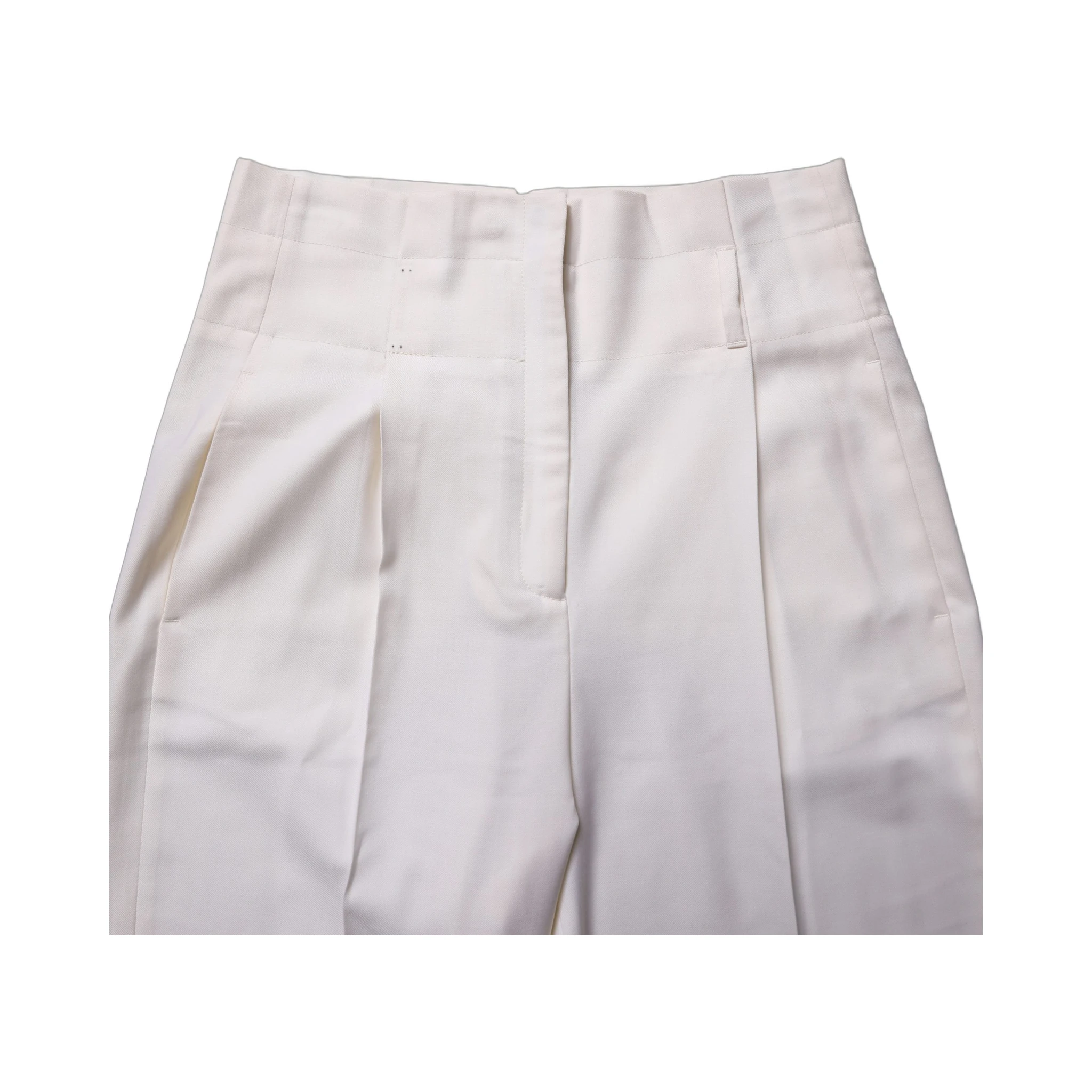 White Skinny High Waist Chino Cropped Trouser Pants