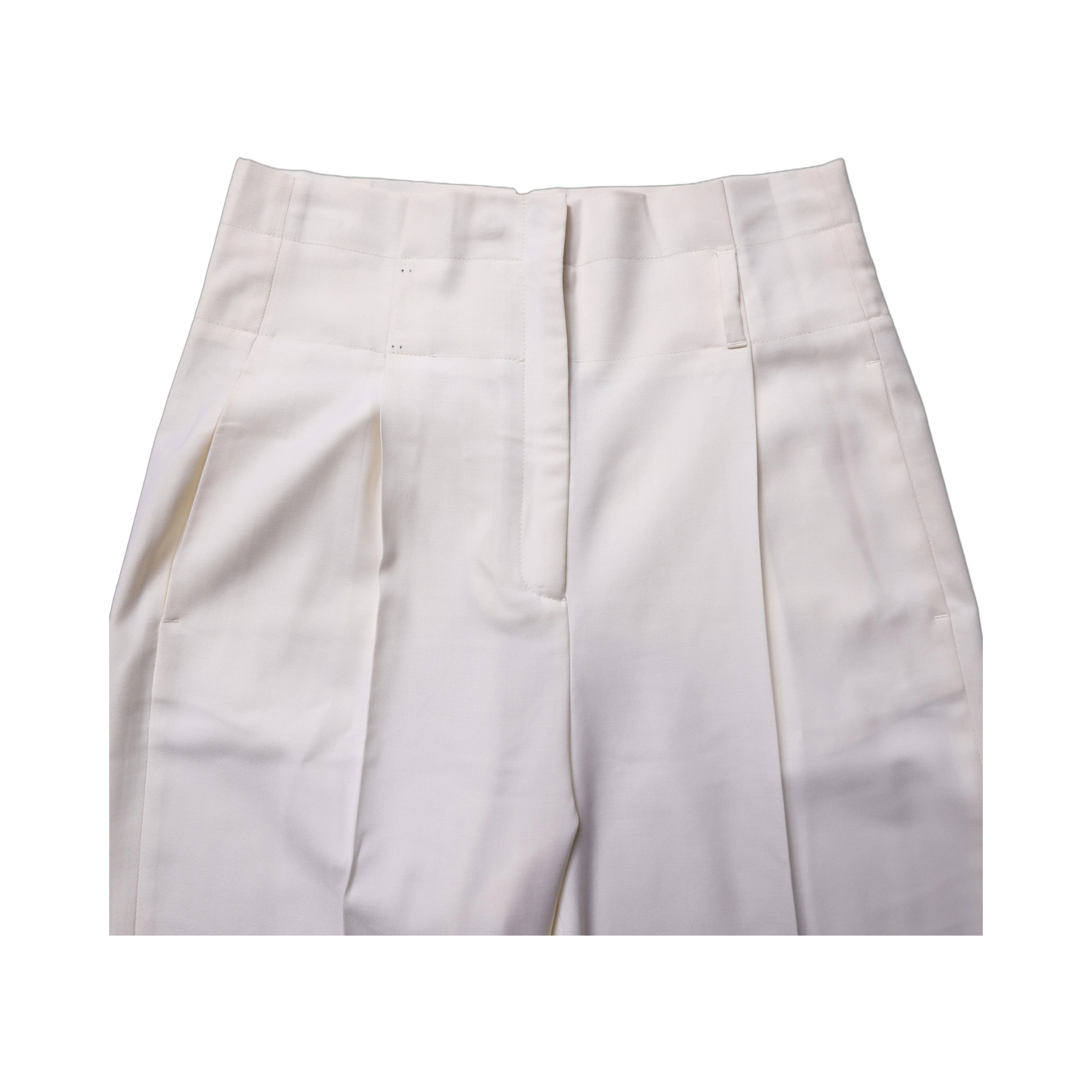 White Skinny High Waist Chino Cropped Trouser Pants