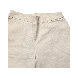 Beige High Waist Straight Capri Cropped Trouser Pants