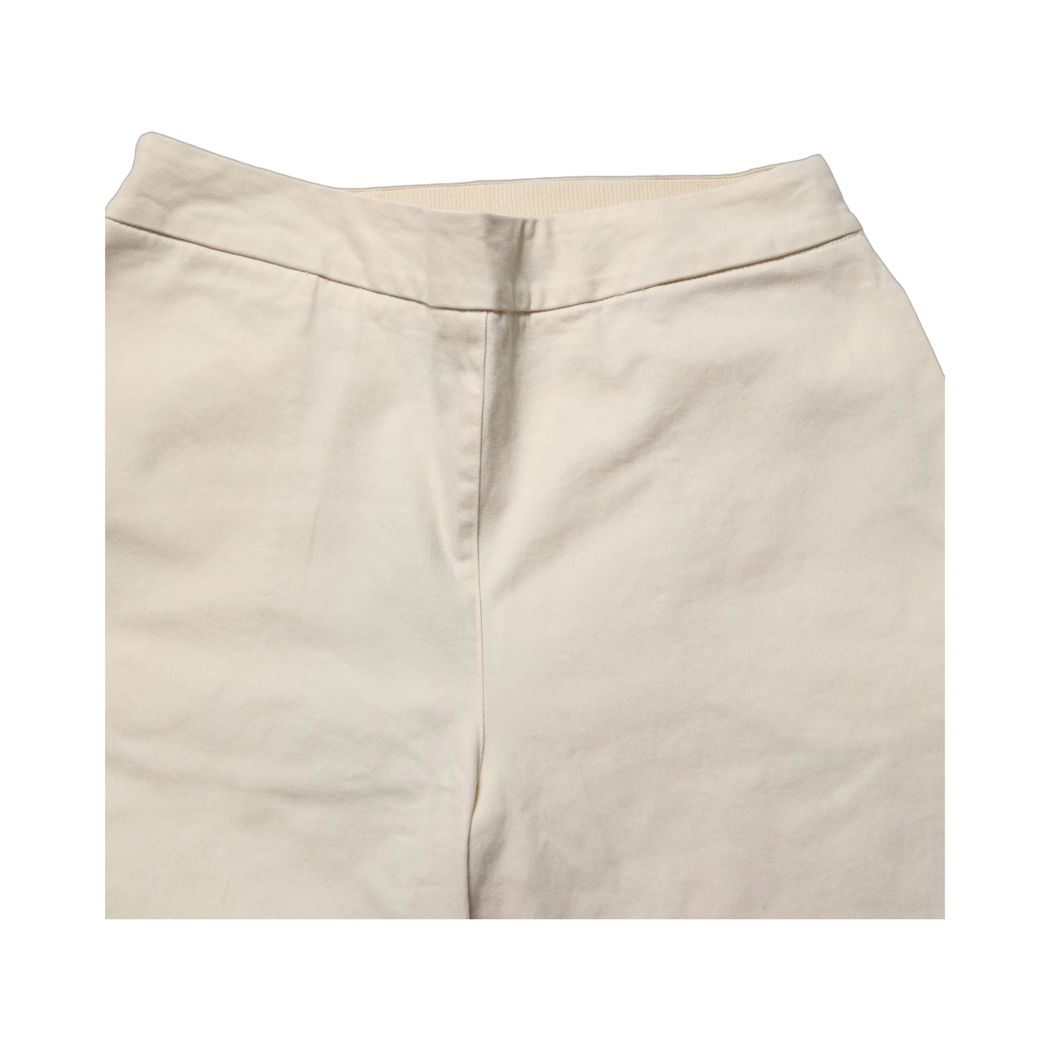 Beige High Waist Straight Capri Cropped Trouser Pants