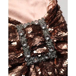 Rose Gold Embellished Sequinned Maxi Skirt