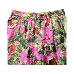 Fuchsia Fig Fruit Leaf Tapered Trouser Pants