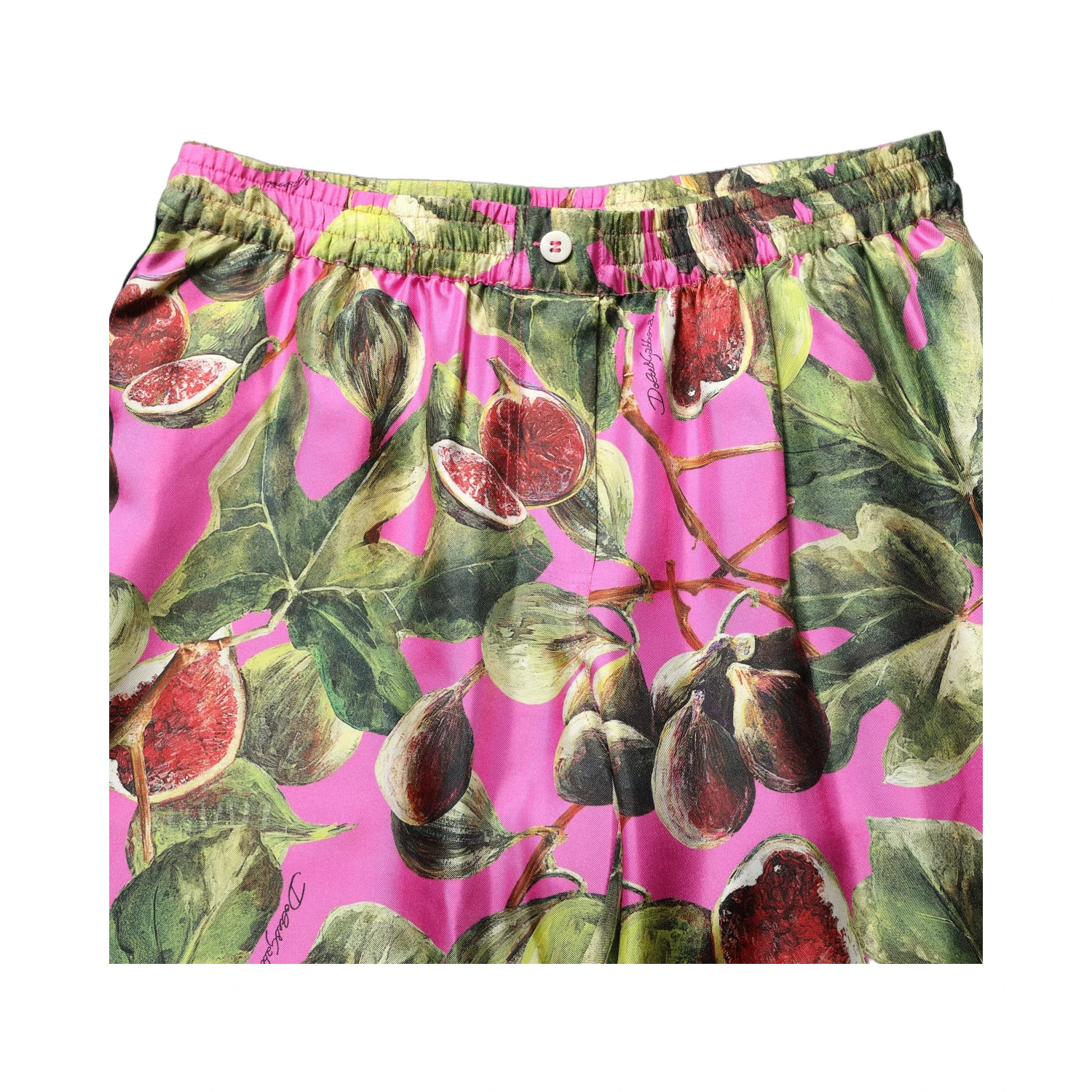 Fuchsia Fig Fruit Leaf Tapered Trouser Pants