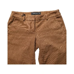 Brown Low Waist Cotton Women Bootcut Trousers Pants