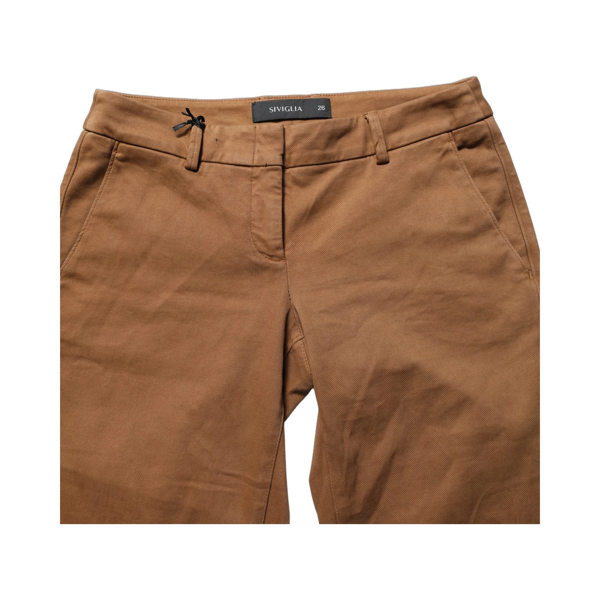 Brown Low Waist Cotton Women Bootcut Trousers Pants