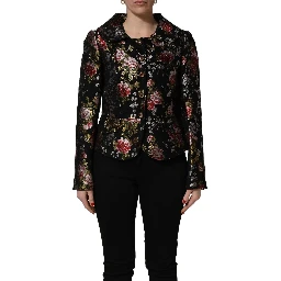 Multicolor Floral Brocade Blazer Jacket