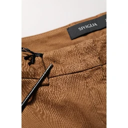 Brown Low Waist Cotton Women Bootcut Trousers Pants