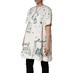 White Jacquard Garden Print Coat Jacket