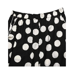 Black White Polka Dot Pajama 2 Piece Set Sleepwear