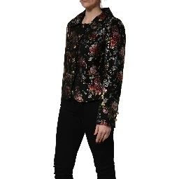 Multicolor Floral Brocade Blazer Jacket